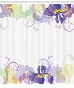 Garden Pastel Petals Classic Print Shower Curtain For Bathroom
