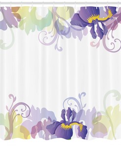 Garden Pastel Petals Classic Print Shower Curtain For Bathroom 