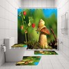 Garden Snail And Mushroom Waterproof Shower Curtain For Home Decor 