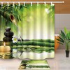 Garden Spa Stones and Flowing Water Shower Curtain, Water-resistant Bathroom Decor with Quotes