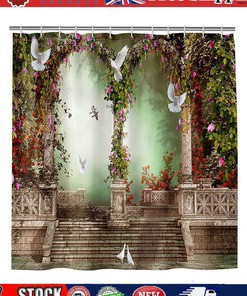 Garden Steps 3D Print Waterproof Shower Curtain For Bathroom 