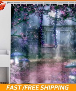 Garden Swing Printed Waterproof Shower Curtain for Nature Lovers 