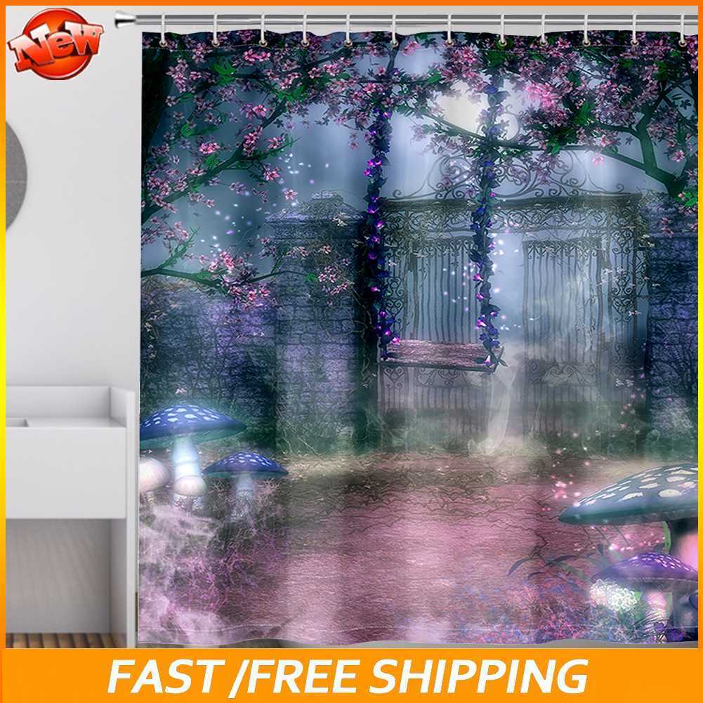 Garden Swing Printed Waterproof Shower Curtain for Nature Lovers