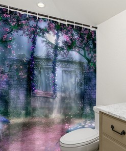 Garden Swing Printed Waterproof Shower Curtain for Nature Lovers