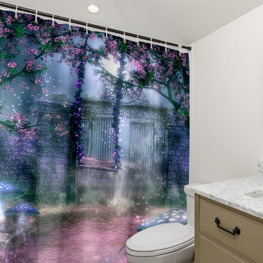 Garden Swing Printed Waterproof Shower Curtain for Nature Lovers