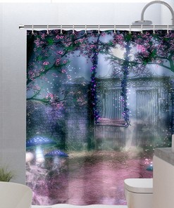 Garden Swing Printed Waterproof Shower Curtain for Nature Lovers