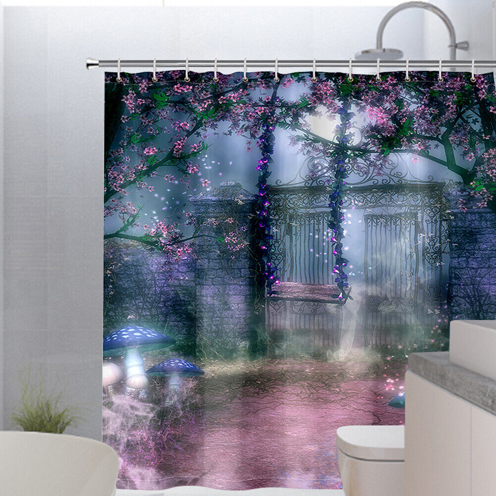 Garden Swing Printed Waterproof Shower Curtain for Nature Lovers