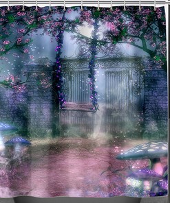Garden Swing Printed Waterproof Shower Curtain for Nature Lovers