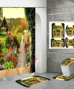 Garden Waterproof Shower Curtain For Stylish Bathroom Decor 