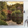 Garden Zen Asia Peace Print Japanese Shower Curtain for Bathroom Decor
