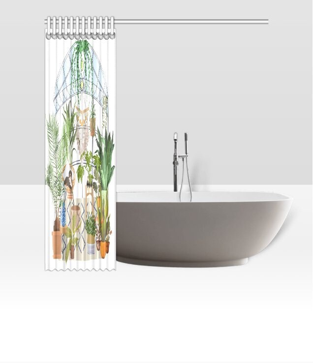 Gardener'S Gift Botanical Shower Curtain, Boho Greenhouse Conservatory Plants Design - Image 3