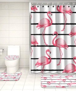 Gaze at the Moon with Nighttime Forest Animal Shower Curtain for Artistic Bathroom Decor