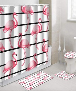 Gaze at the Moon with Nighttime Forest Animal Shower Curtain for Artistic Bathroom Decor