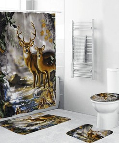 Gentle Deer Shower Curtain For A Peaceful Bathroom Decor, Tranquil Bathroom Accessories