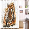 Gentle Tiger Shower Curtain, Water-Resistant Bathroom Decor