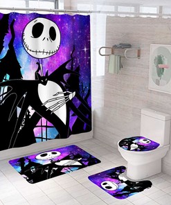 Gentleman Skull Fabric Shower Curtain - Vintage Gentleman Bathroom Decor 
