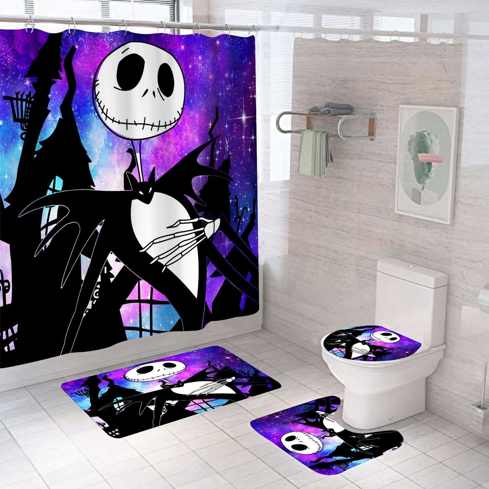 Gentleman Skull Fabric Shower Curtain - Vintage Gentleman Bathroom Decor