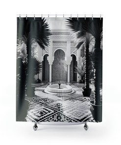 Geometric Art Deco Moroccan Garden Shower Curtain for Bathroom