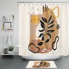 Geometric Art Mid Century Leaf Shower Curtain for a Modern and Chic Bathroom Look 