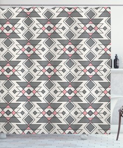Geometric Aztec Ethnic Print Shower Curtain For Boho Bathroom Decor