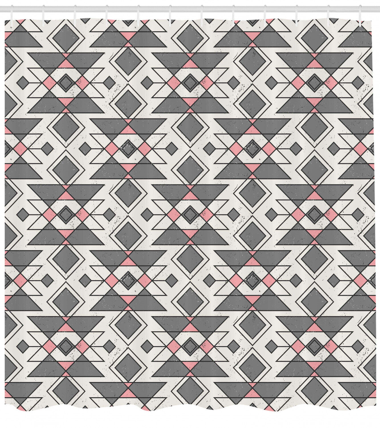 Geometric Aztec Ethnic Print Shower Curtain For Boho Bathroom Decor - Image 2