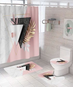 Geometric Bathroom Curtain Design