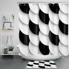 Geometric Black And White Art Print Shower Curtain For Bathroom