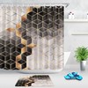 Geometric Black Gold Plaid Fabric Shower Curtain for a Chic and Sophisticated Bathroom