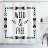 Geometric Boho Frame Print Shower Curtain For Minimalist Bohemian Bathroom Decor