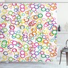 Geometric Circle Print Shower Curtain for Summer Bathroom Decor 