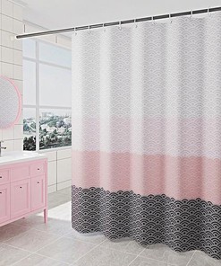Geometric Color Block Extra Wide Shower Curtain, 12 Hooks Included
