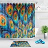 Geometric Design Shower Curtain Made Of 100% Polyester With Modern Print For Bathrooms