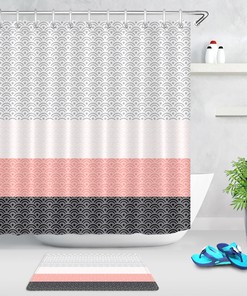 Geometric Diamond Shower Curtain For A Contemporary Bathroom Decor, Modern Bathroom Accessories
