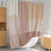 Geometric Earth Colors Mid Century Shower Curtain for a Simple and Chic Bathroom
