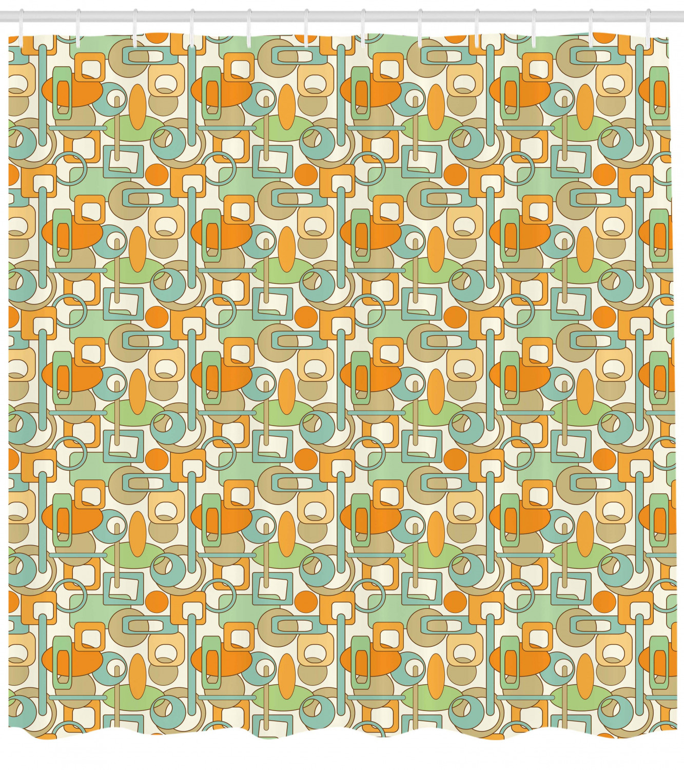 Geometric Fabric Shower Curtain For Modern Bathroom Decor - Image 2
