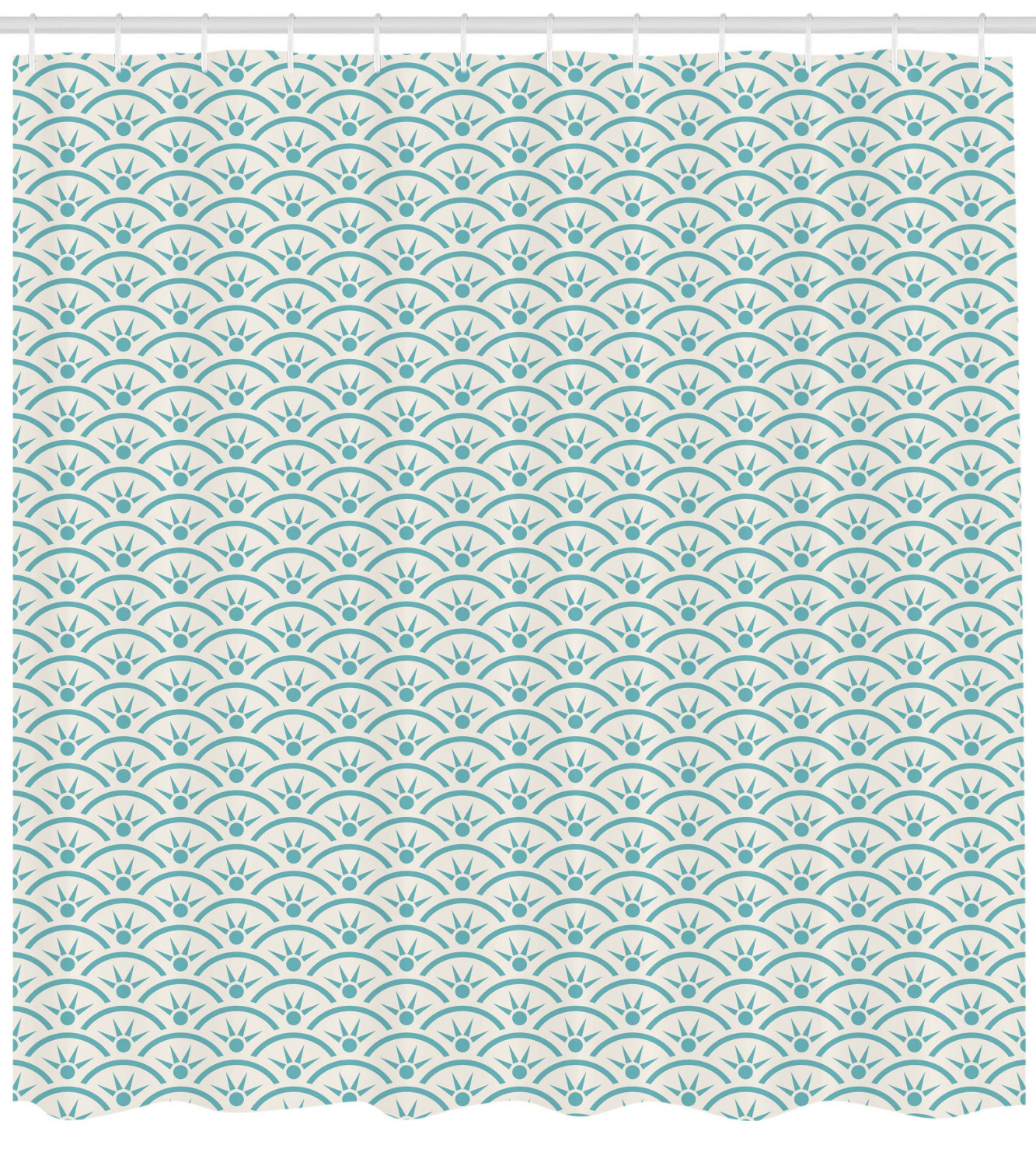 Geometric Fabric Shower Curtain For Modern Bathroom Decor - Image 3