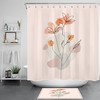 Geometric Flower Mid Century Unique Shower Curtain For Modern Bathroom Decor