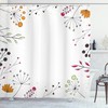 Geometric Flowers Floral Print Shower Curtain for Modern Bathrooms