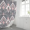 Geometric Gray and Pink Print Shower Curtain for Modern Art Deco Bathroom Decor