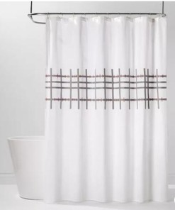 Geometric Hexagon Shower Curtain For A Minimalist Bathroom Decor, Geometric Bathroom Accessories
