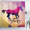 Geometric Horse Animal Print Shower Curtain For Animal Lovers' Bathroom Decor