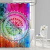 Geometric Leaves Mandala Pattern Shower Curtain for Bathroom Decoration