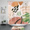 Geometric Leaves Shower Curtain - Minimalist Abstract Bathroom Accessory