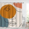 Geometric Line Art Christmas Gifts Shower Curtain For Modern Bathroom Decor