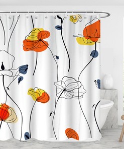 Geometric Line Art Father'S Day Gift Shower Curtain For Modern Bathroom Decor