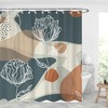 Geometric Line Art Modern Fabric Shower Curtain For Minimalist Bathroom Decor