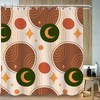 Geometric Lines Stars Moon Shower Curtain - Modern Minimalist Bathroom Decor