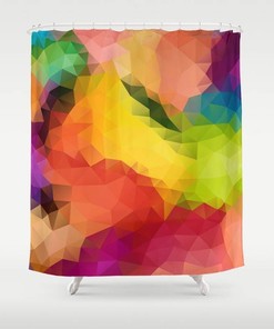 Geometric Mosaic Pattern LGBT Art Shower Curtain Design