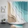 Geometric Ocean Beach Ombre Restroom Shower Curtain For Nautical Bathroom Decor