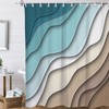 Geometric Ocean Luxury Shower Curtains With Microfiber Accents, Machine Washable